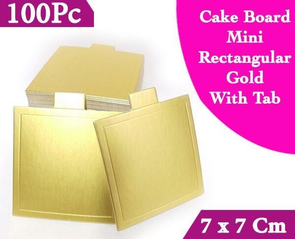Mini Square Gold With Tab Cake Board 7cmX7cm 100units