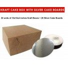 Kraft Cake Boxes with Round boards - 10" x 10" x 4" ($3.8 /pc x 20 units)
